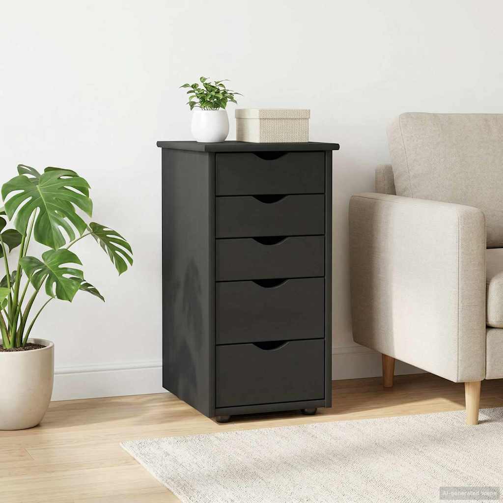 Cabinet Grey 34 x 39 x 61.5 cm Solid Pine Wood