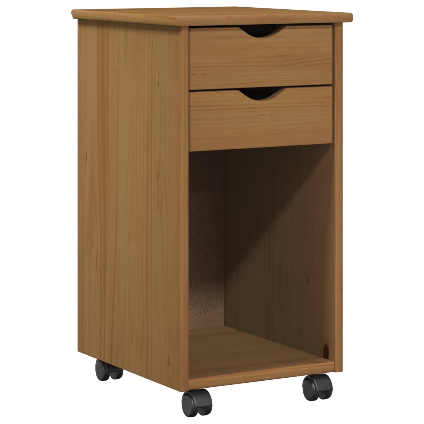 Rolling Cabinet Honey Brown 34 x 39 x 65.5 cm Solid Pine Wood