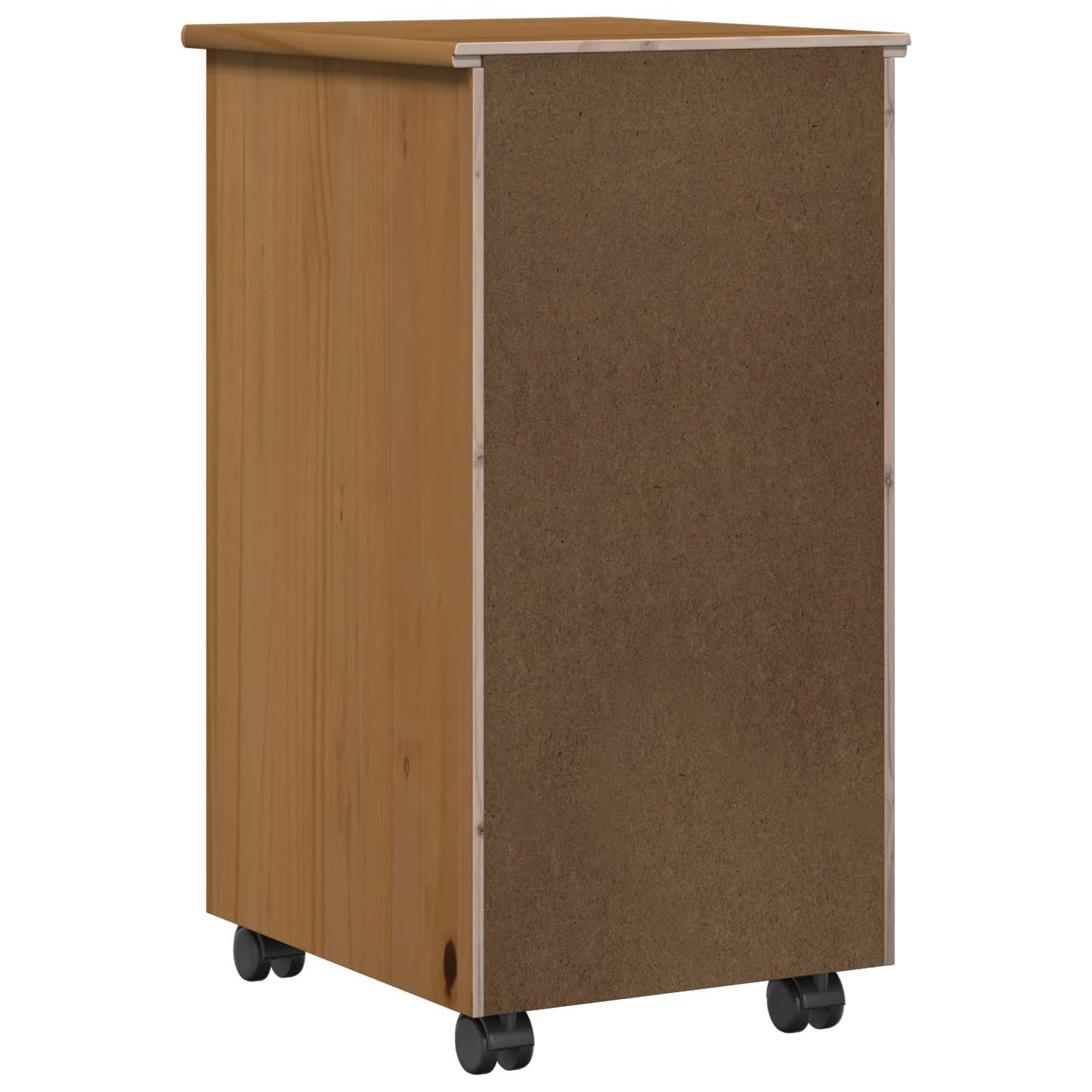 Rolling Cabinet Honey Brown 34 x 39 x 65.5 cm Solid Pine Wood