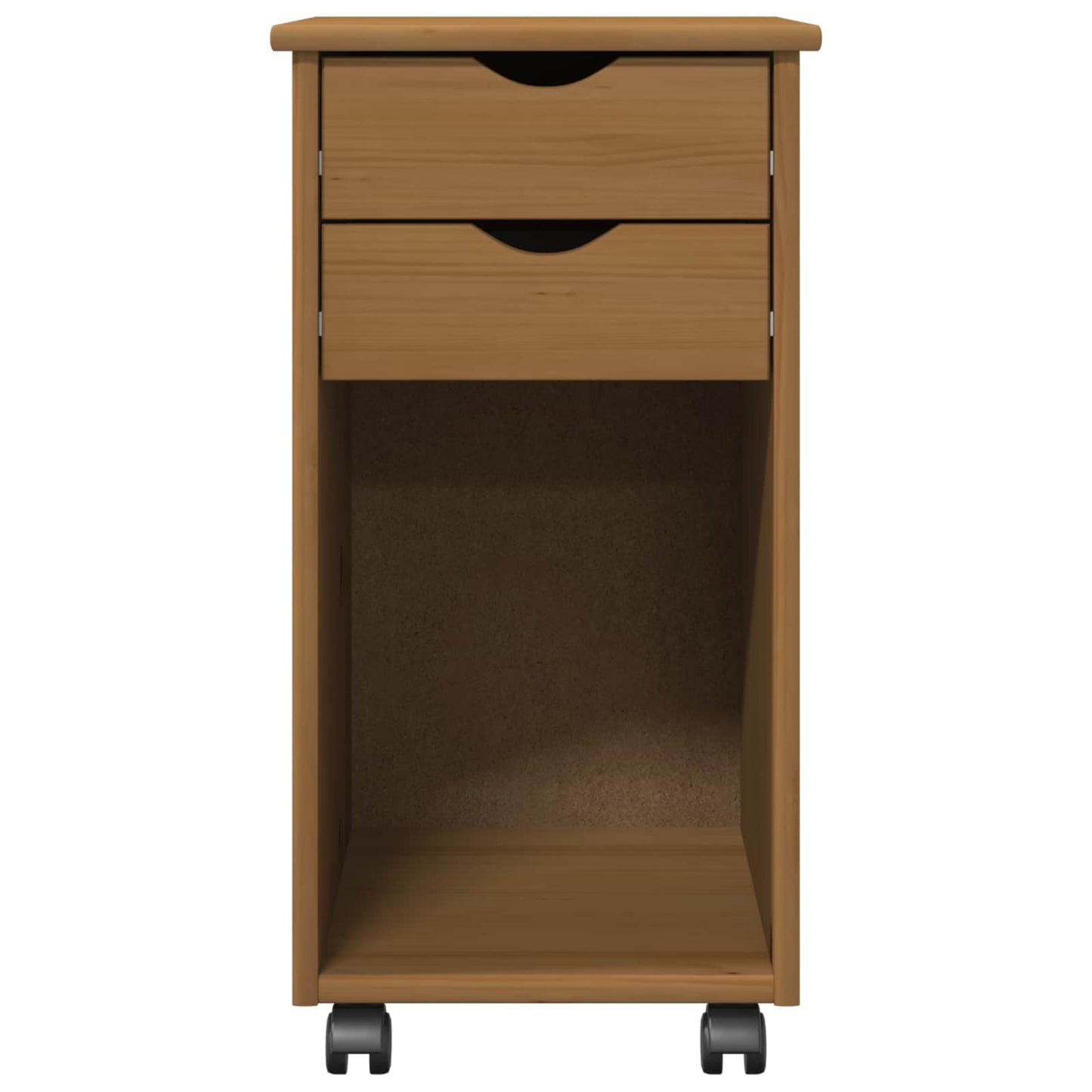 Rolling Cabinet Honey Brown 34 x 39 x 65.5 cm Solid Pine Wood