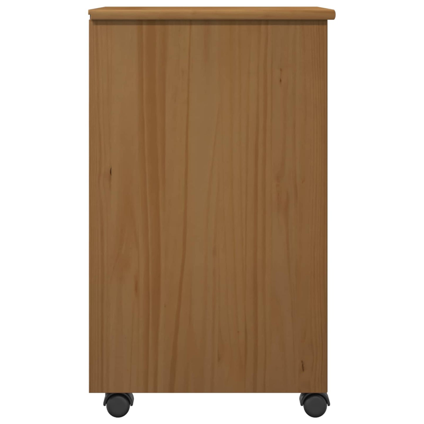 Rolling Cabinet Honey Brown 34 x 39 x 65.5 cm Solid Pine Wood