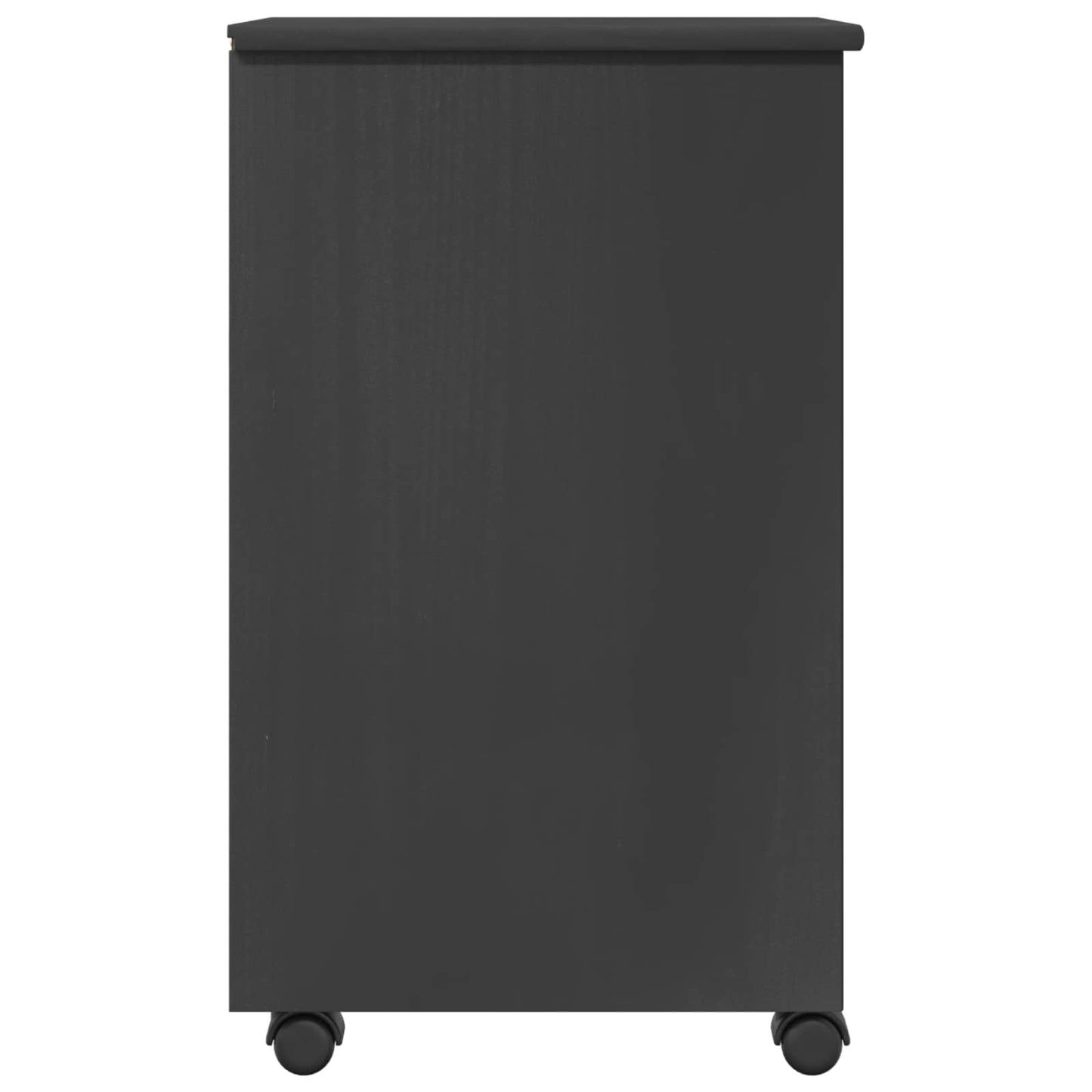 Rolling Cabinet Grey 34 x 39 x 65.5 cm Solid Pine Wood