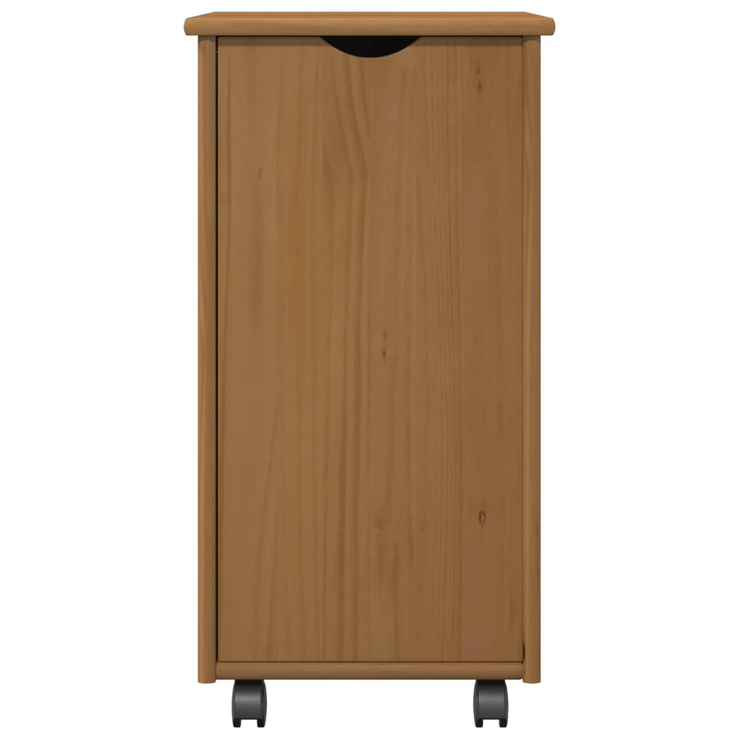 Rolling Cabinet Honey Brown 34 x 39 x 65.5 cm Solid Pine Wood