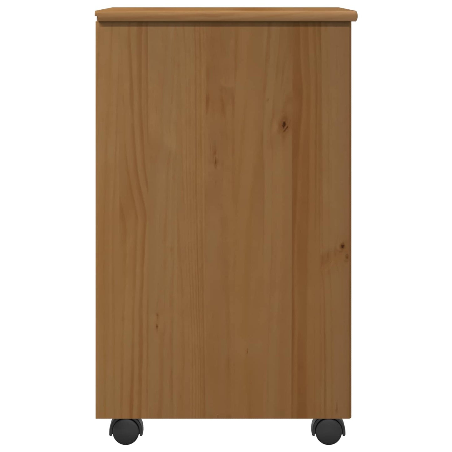 Rolling Cabinet Honey Brown 34 x 39 x 65.5 cm Solid Pine Wood