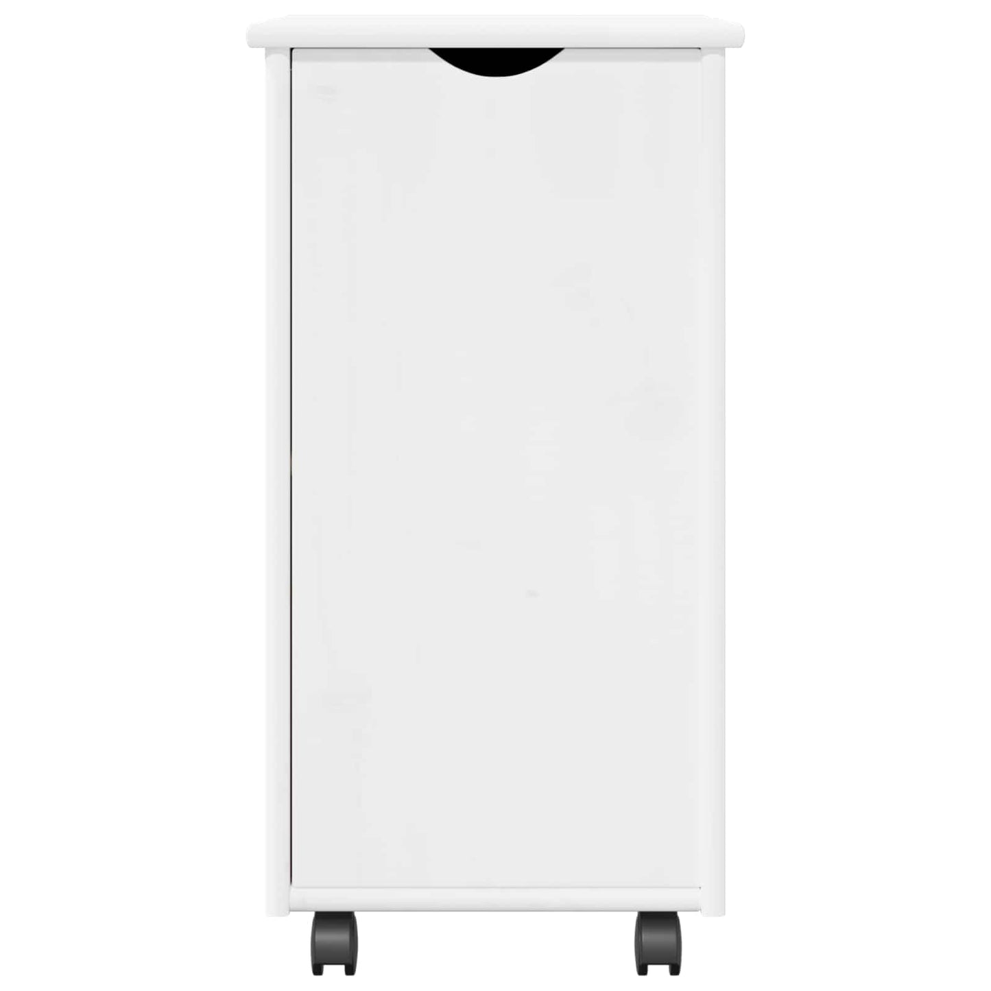 Rolling Cabinet White 34 x 39 x 65.5 cm Solid Pine Wood