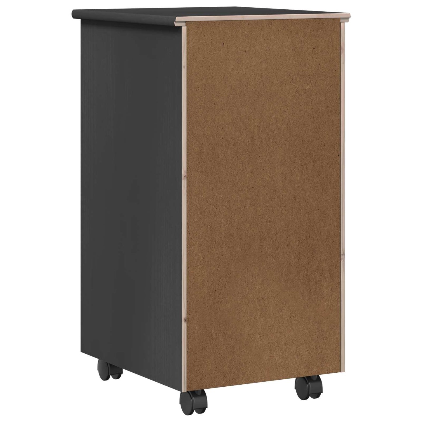 Rolling Cabinet Grey 34 x 39 x 65.5 cm Solid Pine Wood
