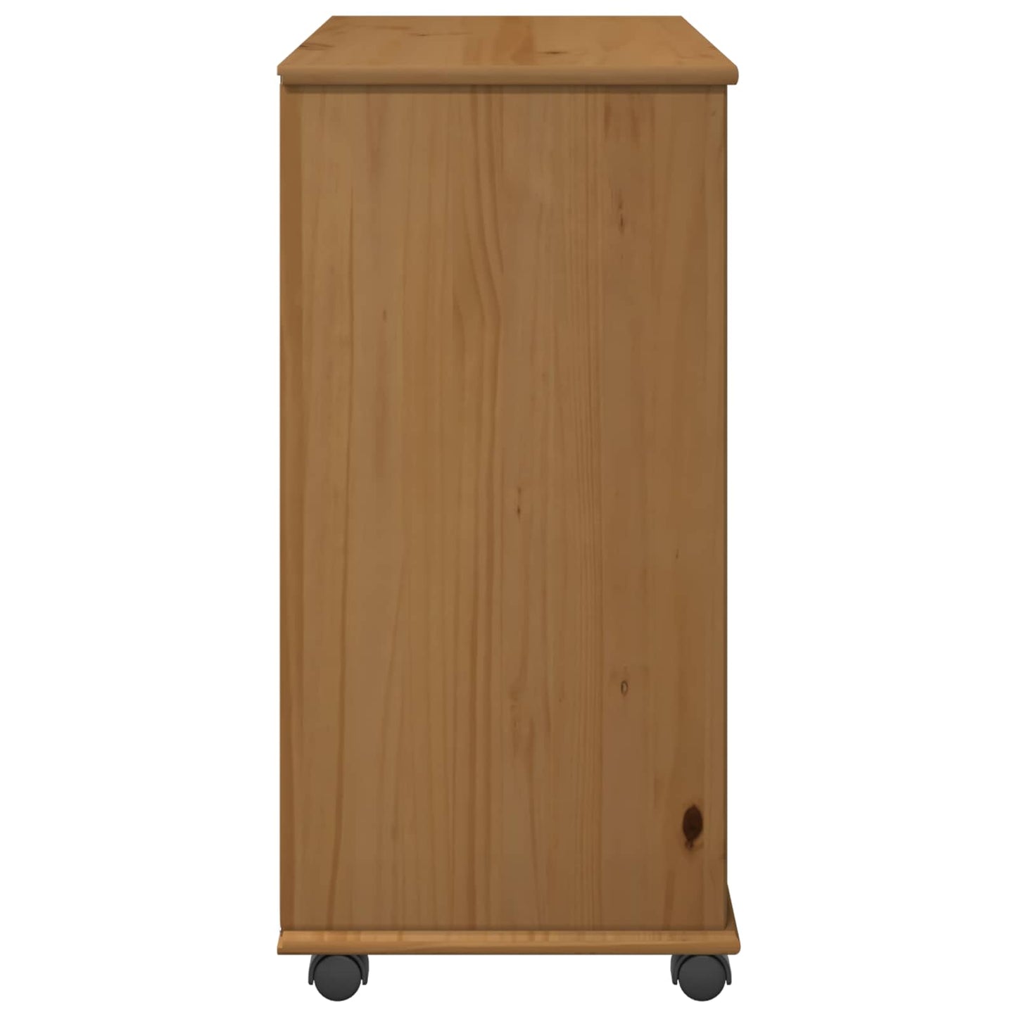 Rolling Cabinet Honey Brown 63.5 x 39 x 79 cm Solid Pine Wood
