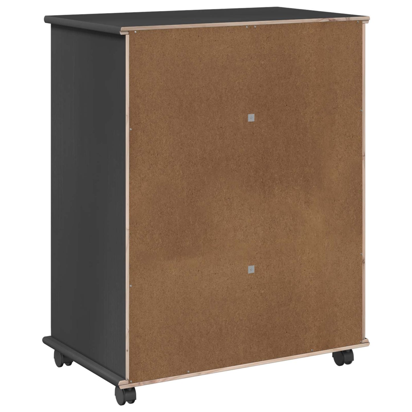 Rolling Cabinet Grey 63.5 x 39 x 79 cm Solid Pine Wood
