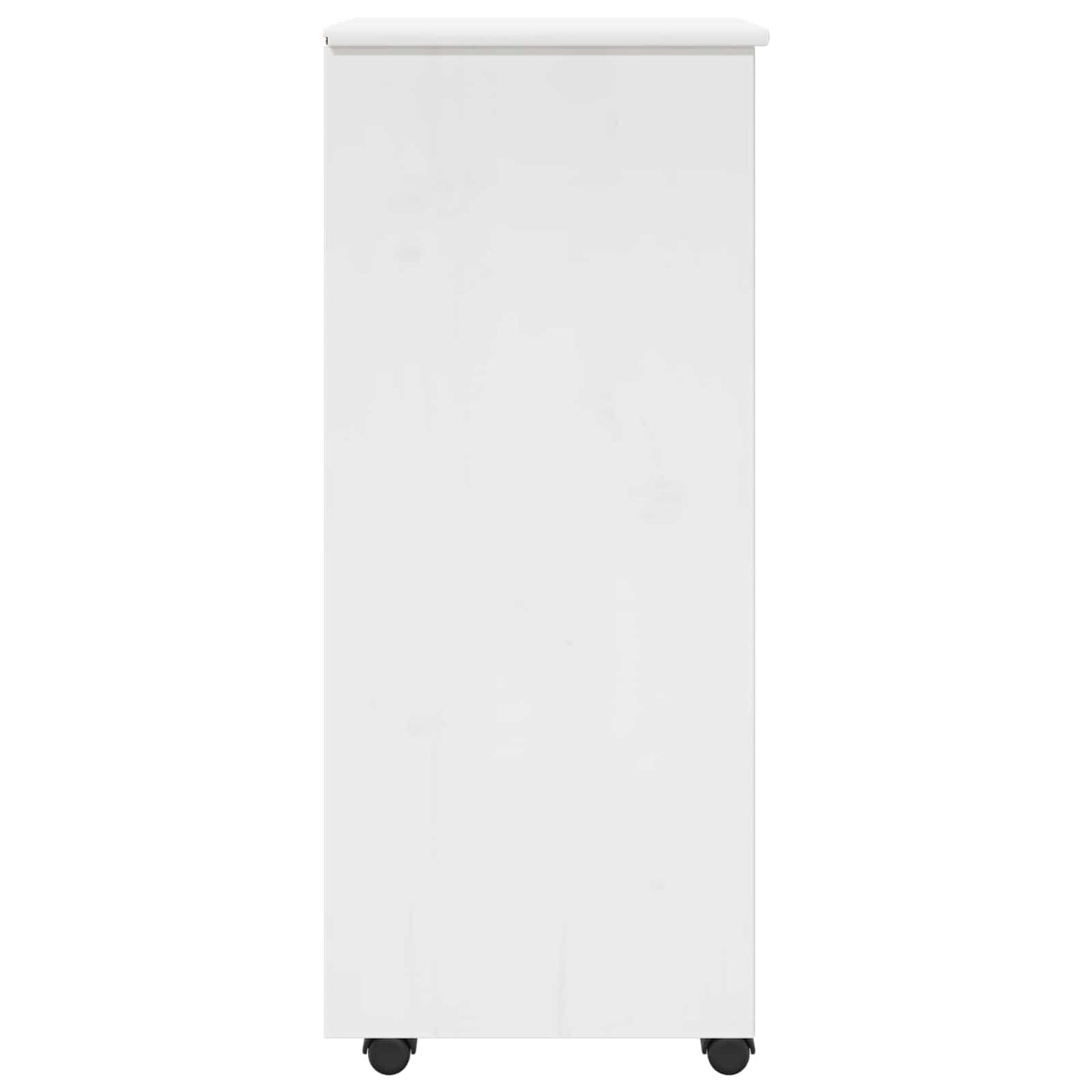 Rolling Cabinet White 34 x 39 x 93.5 cm Solid Pine Wood