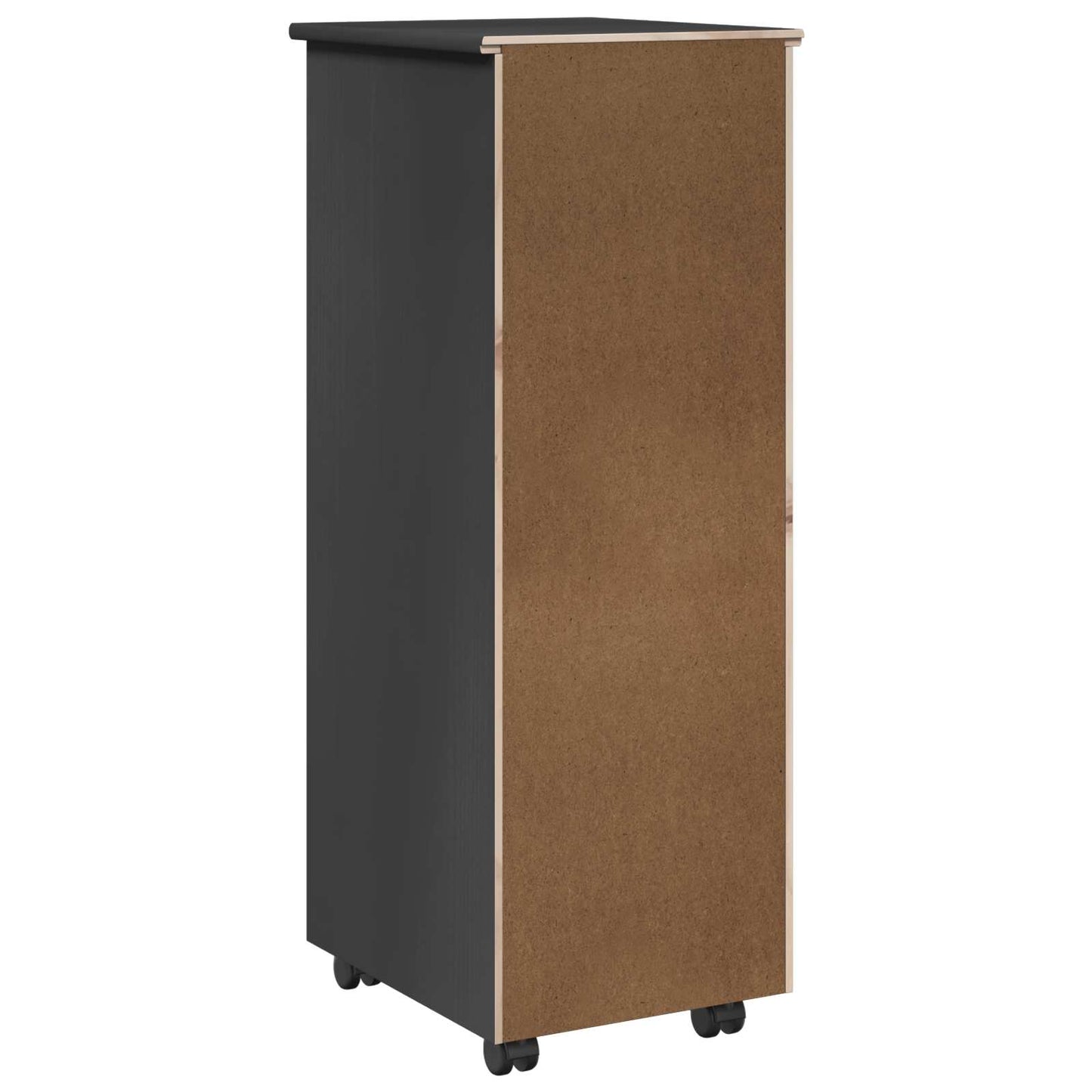 Rolling Cabinet Grey 34 x 39 x 93.5 cm Solid Pine Wood
