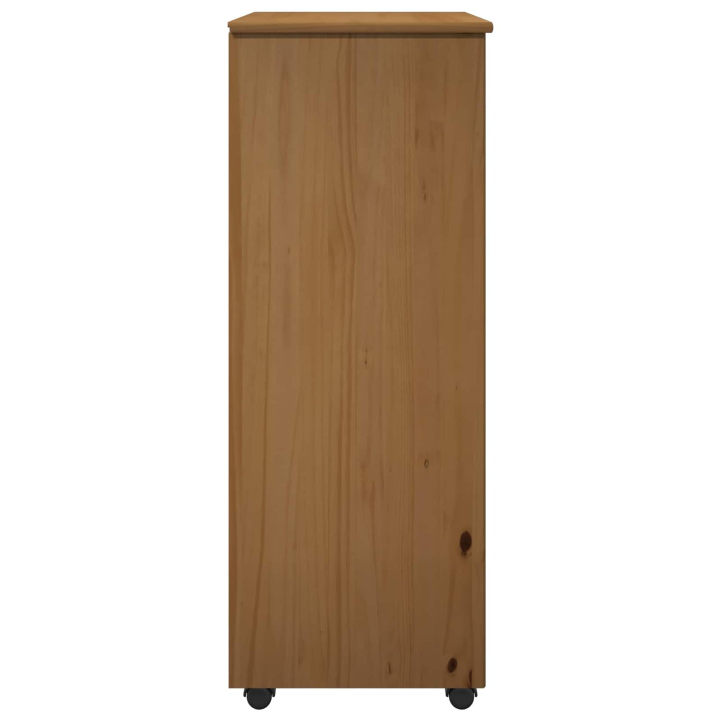Rolling Cabinet Honey Brown 53 x 39 x 103 cm Solid Pine Wood