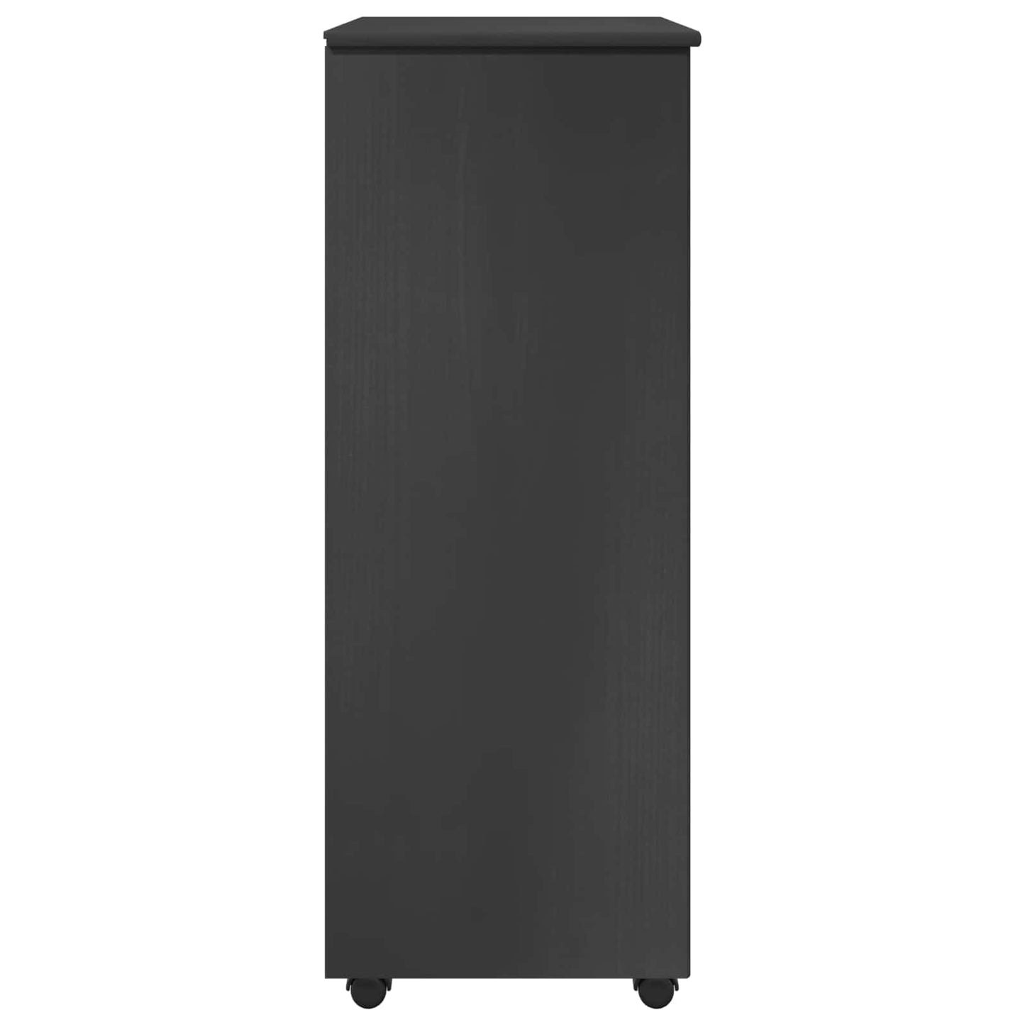 Rolling Cabinet Grey 53 x 39 x 103 cm Solid Pine Wood