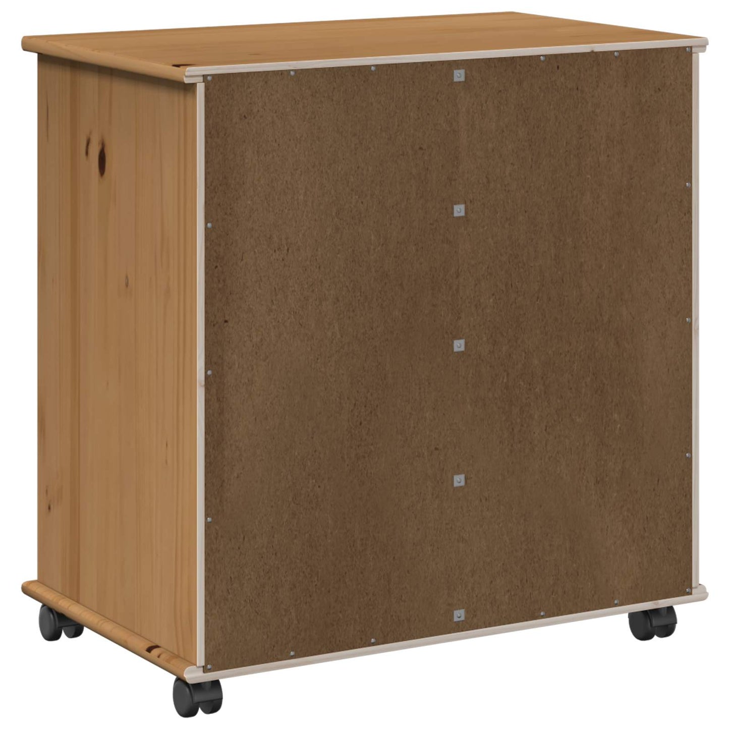 Rolling Cabinet Honey Brown 63.5 x 39 x 65.5 cm Solid Pine Wood