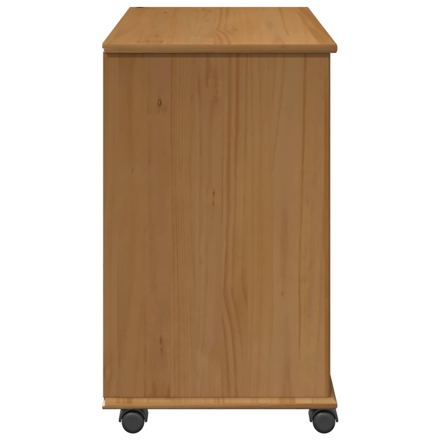 Rolling Cabinet Honey Brown 63.5 x 39 x 65.5 cm Solid Pine Wood