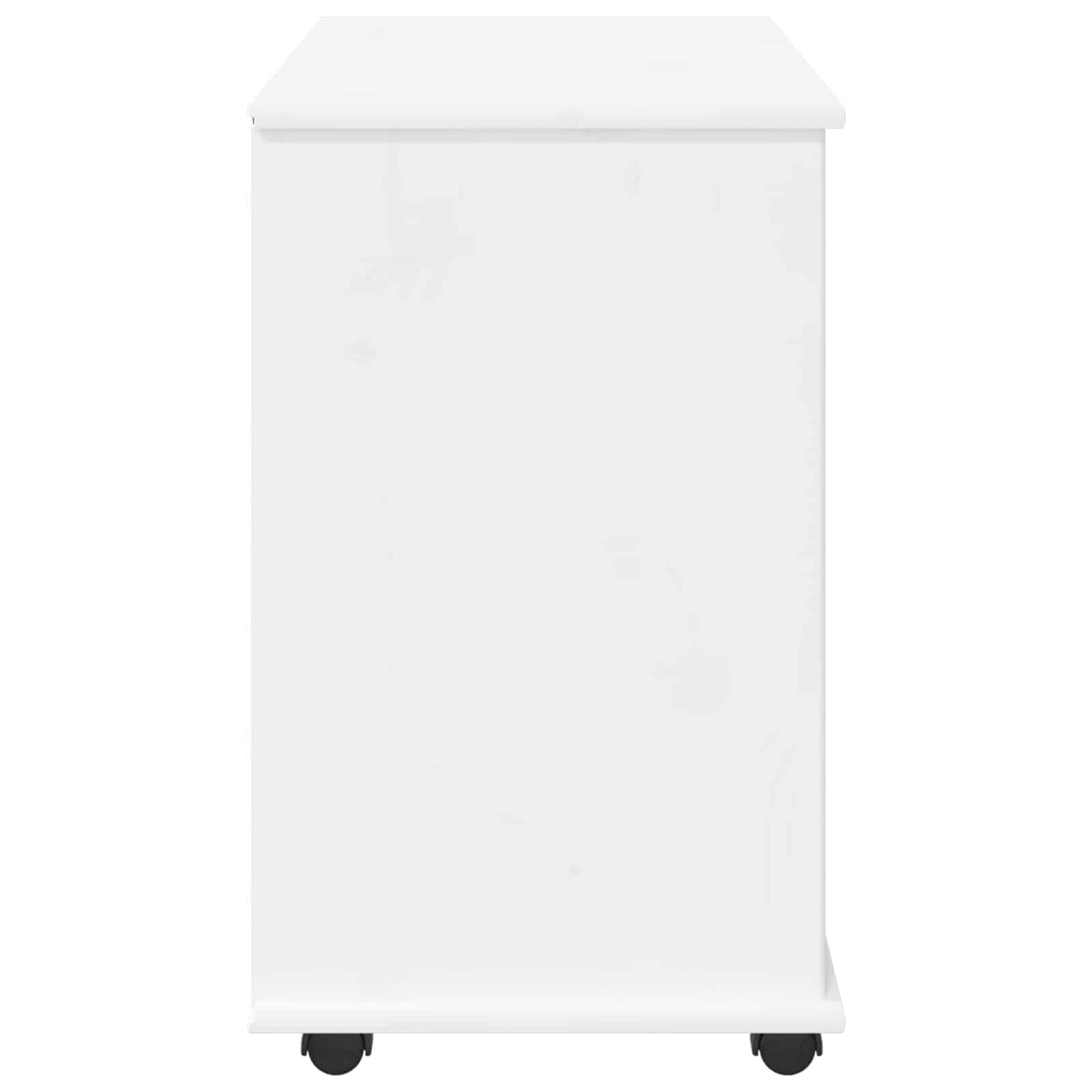 Rolling Cabinet White 63.5 x 39 x 65.5 cm Solid Pine Wood