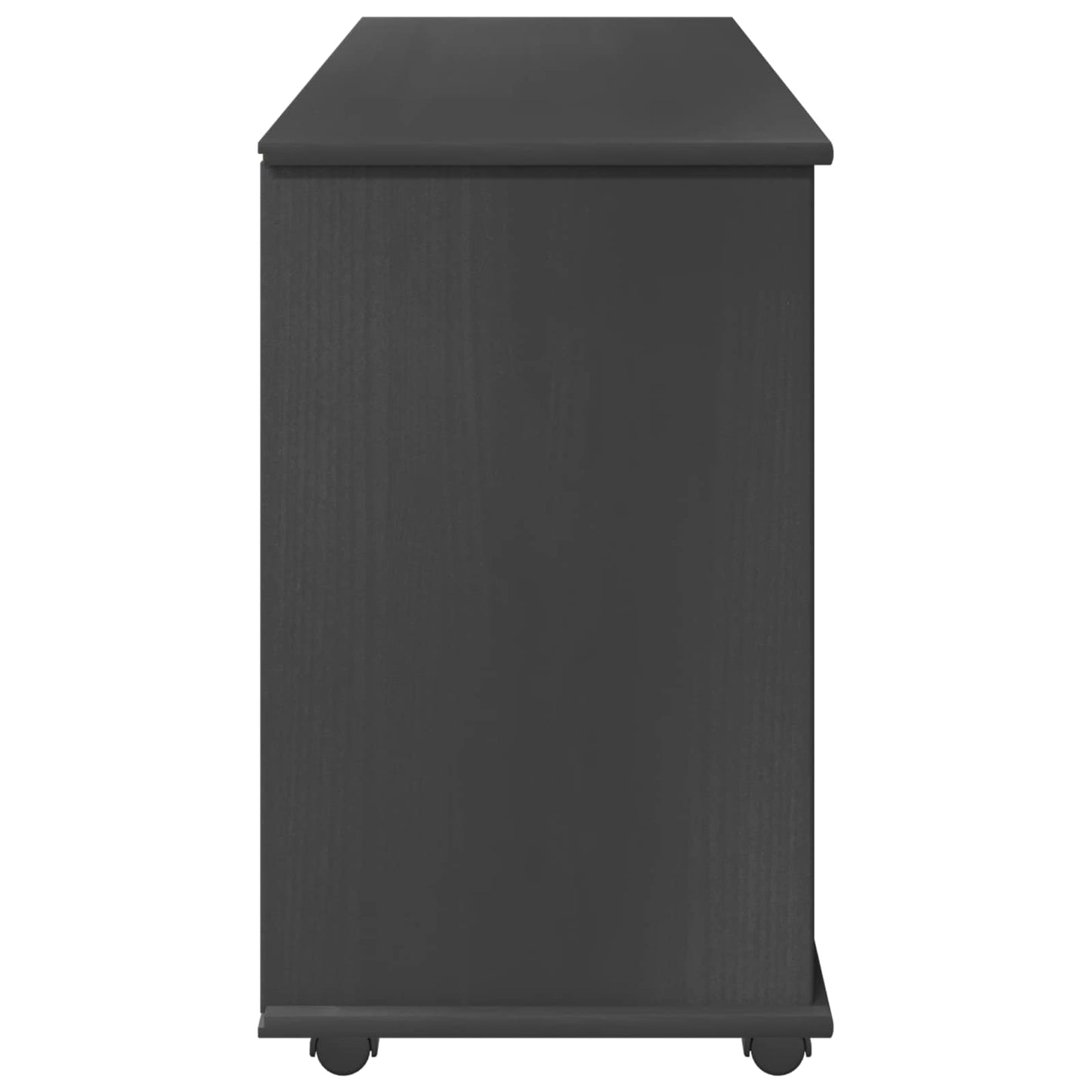 Rolling Cabinet Grey 100 x 39 x 65.5 cm Solid Pine Wood