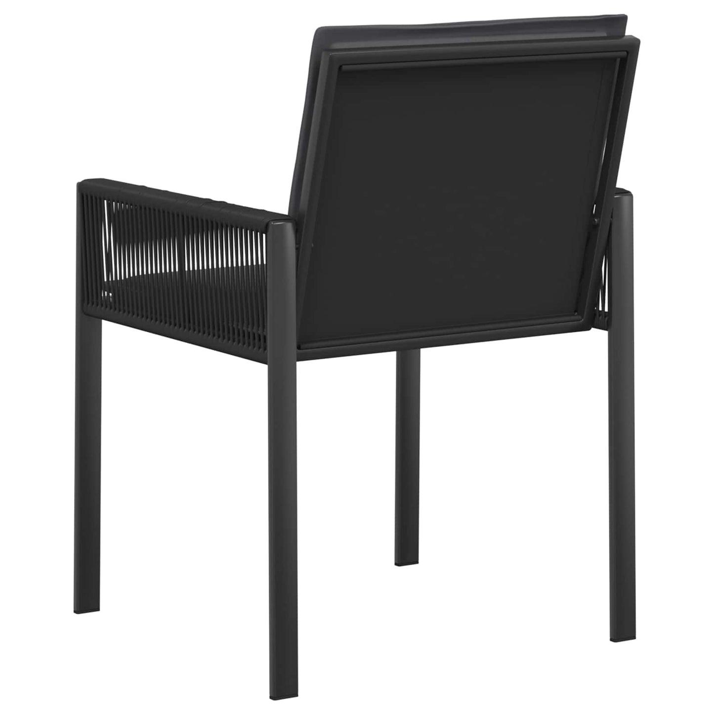 Garden Chairs 6 pcs Black and Dark Grey Poly Rattan