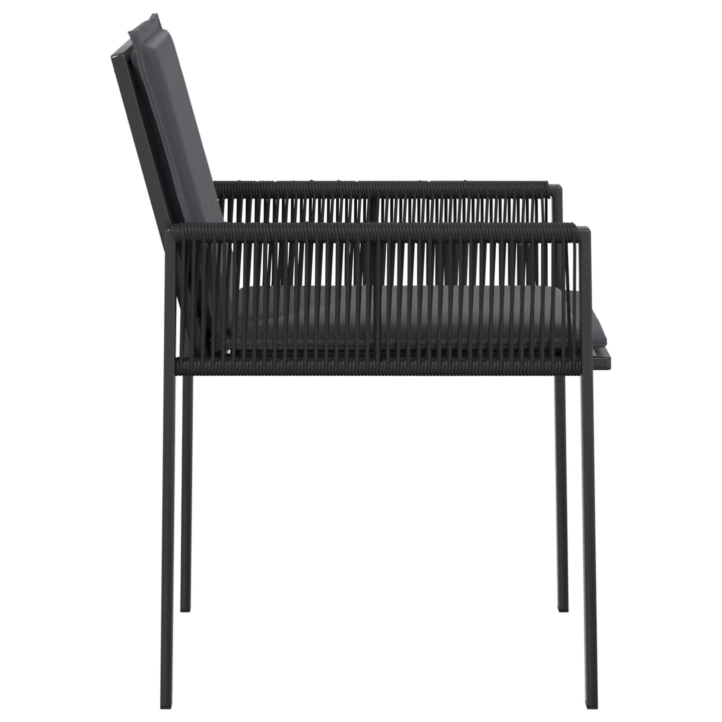 Garden Chairs 6 pcs Black and Dark Grey Poly Rattan