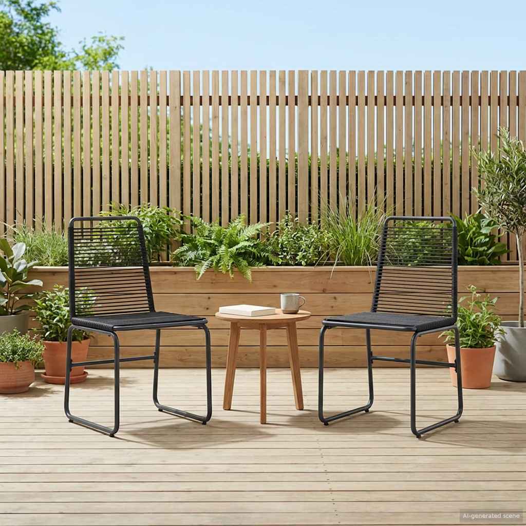 Garden Chairs 2 pcs Black 48 x 55 x 89.5 cm Rattan
