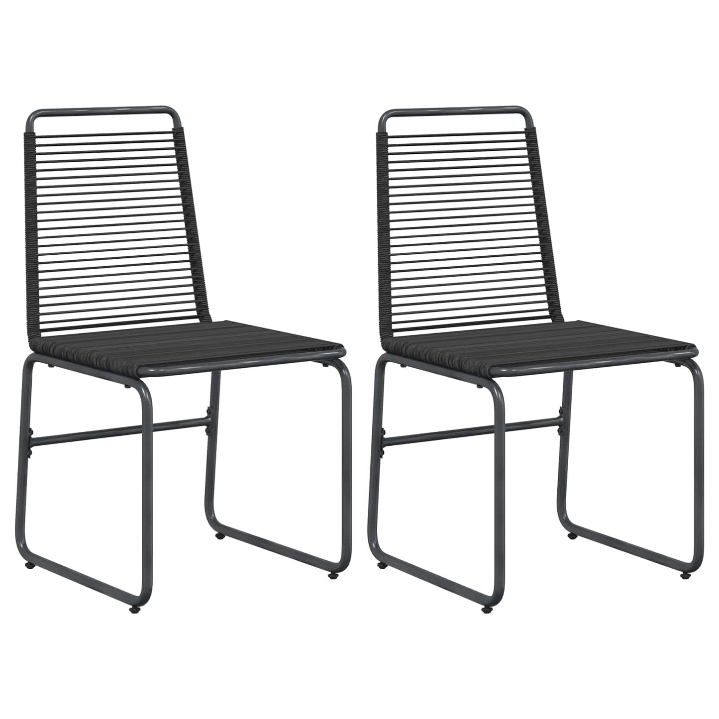 Garden Chairs 2 pcs Black 48 x 55 x 89.5 cm Rattan
