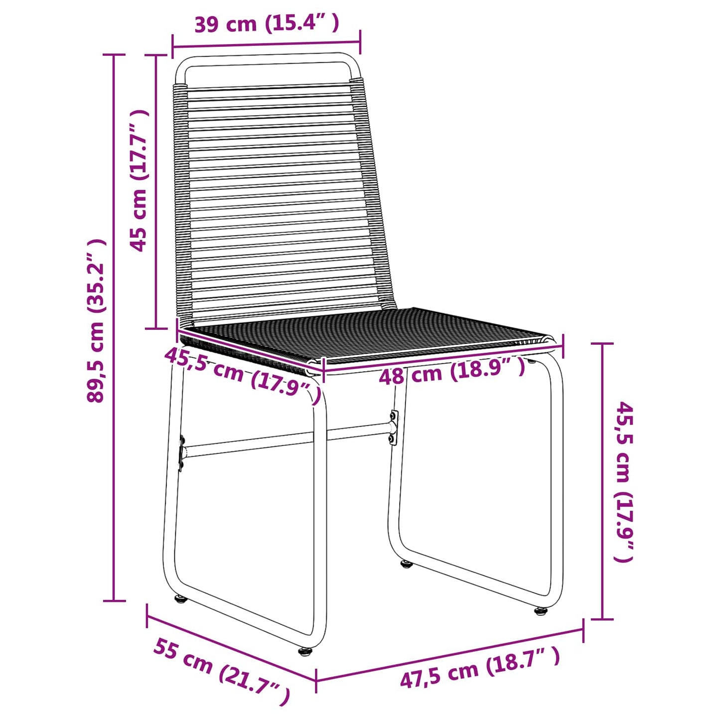 Garden Chairs 2 pcs Black 48 x 55 x 89.5 cm Rattan