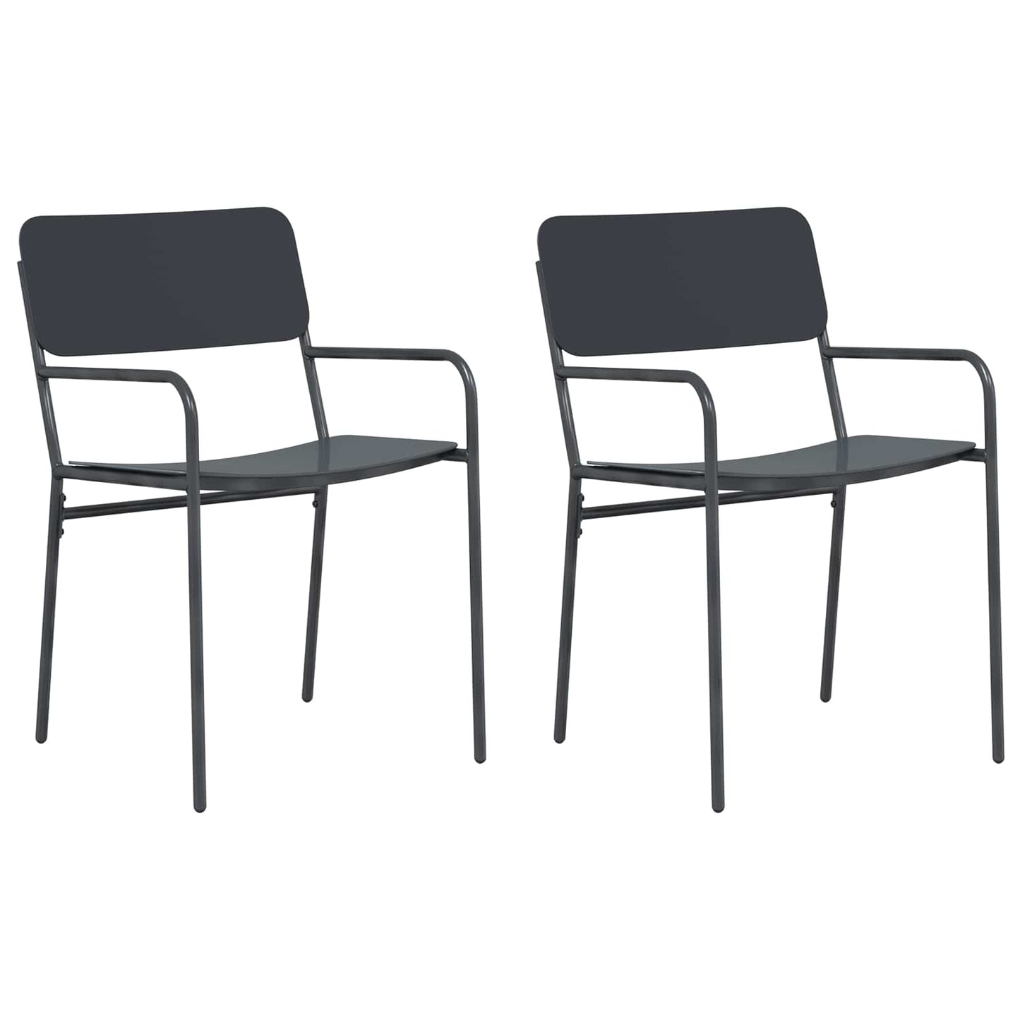 Garden Chairs 2 pcs Anthracite 51 x 55 x 81 cm Steel