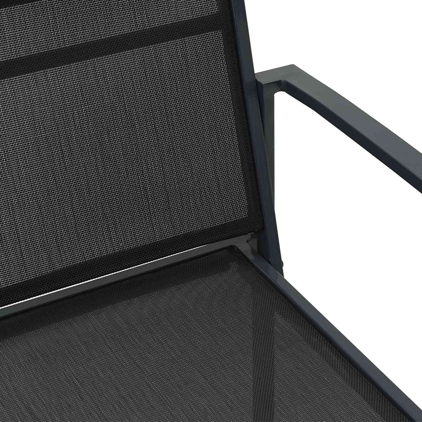 Garden Chairs 2 pcs Black and Anthracite 53.5 x 59 x 77 cm