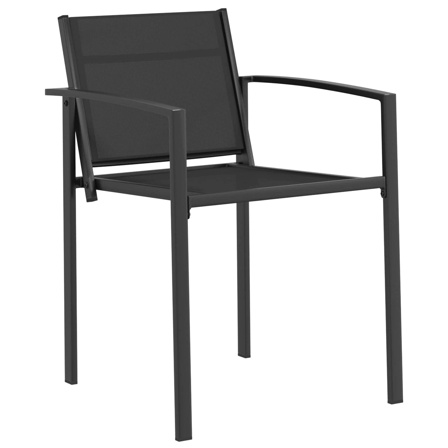 Garden Chairs 2 pcs Black and Anthracite 53.5 x 59 x 77 cm