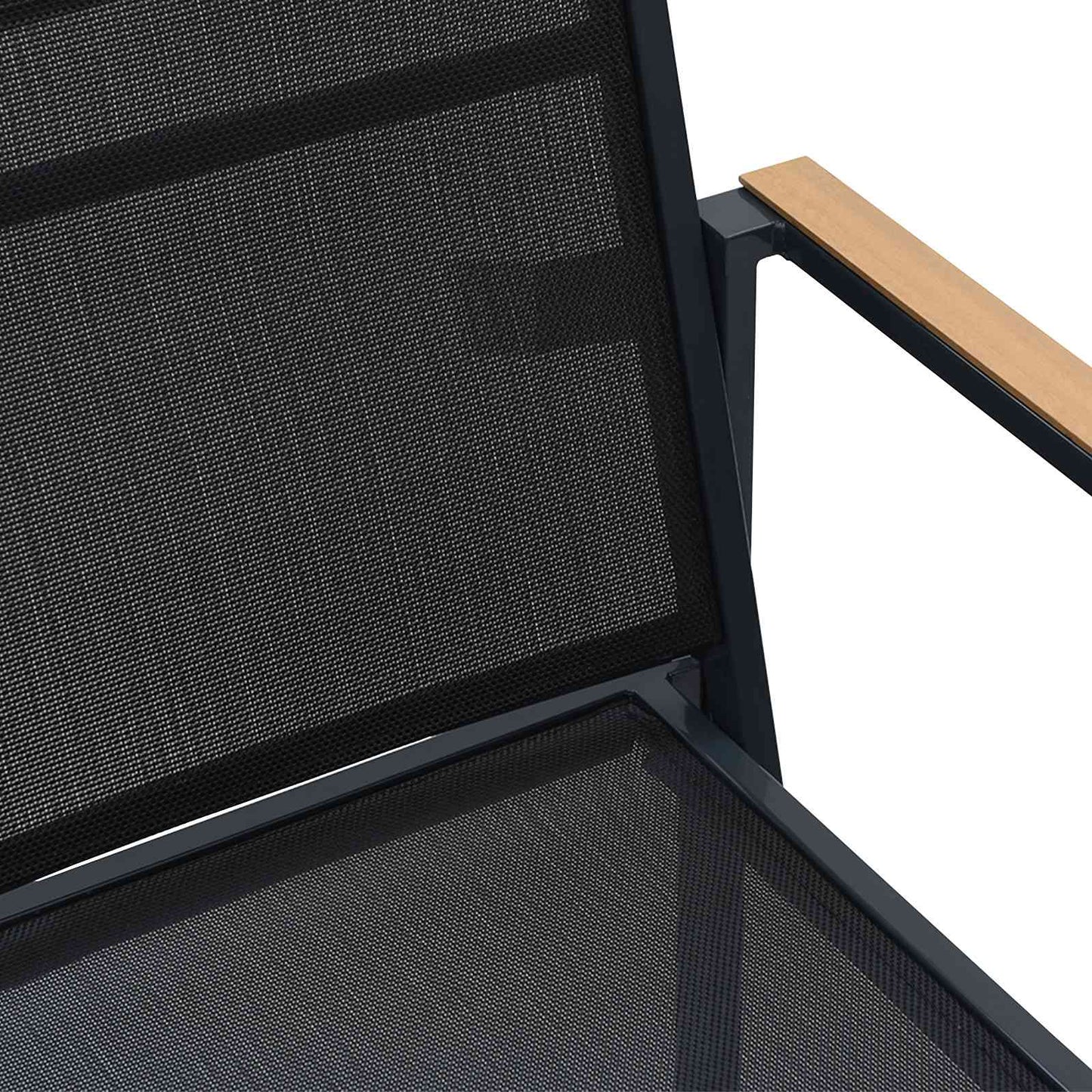 Garden Chairs 2 pcs Black and Anthracite 53.5 x 59 x 77 cm