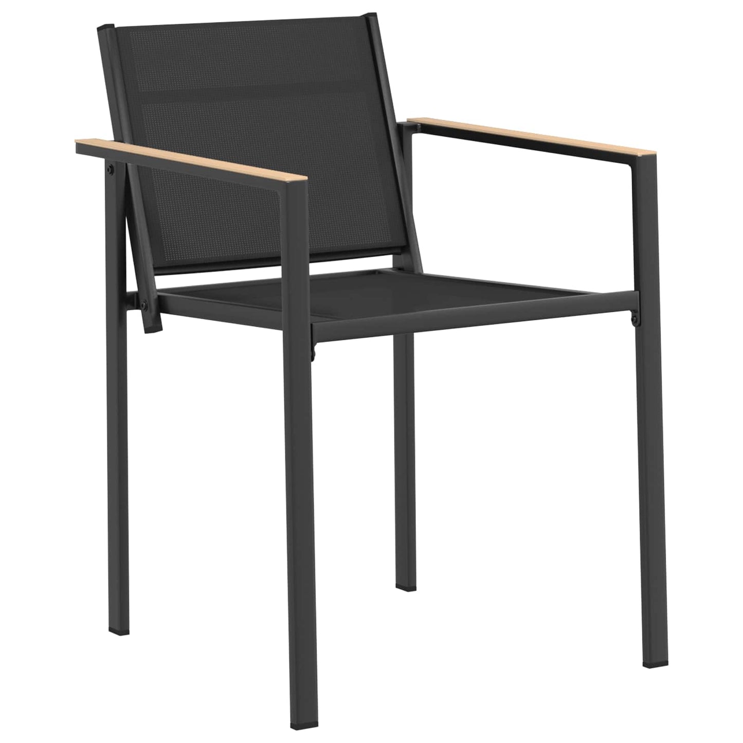 Garden Chairs 2 pcs Black and Anthracite 53.5 x 59 x 77 cm