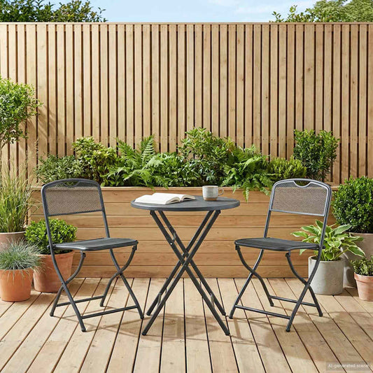 Garden Chairs 2 pcs Anthracite Iron Convertible