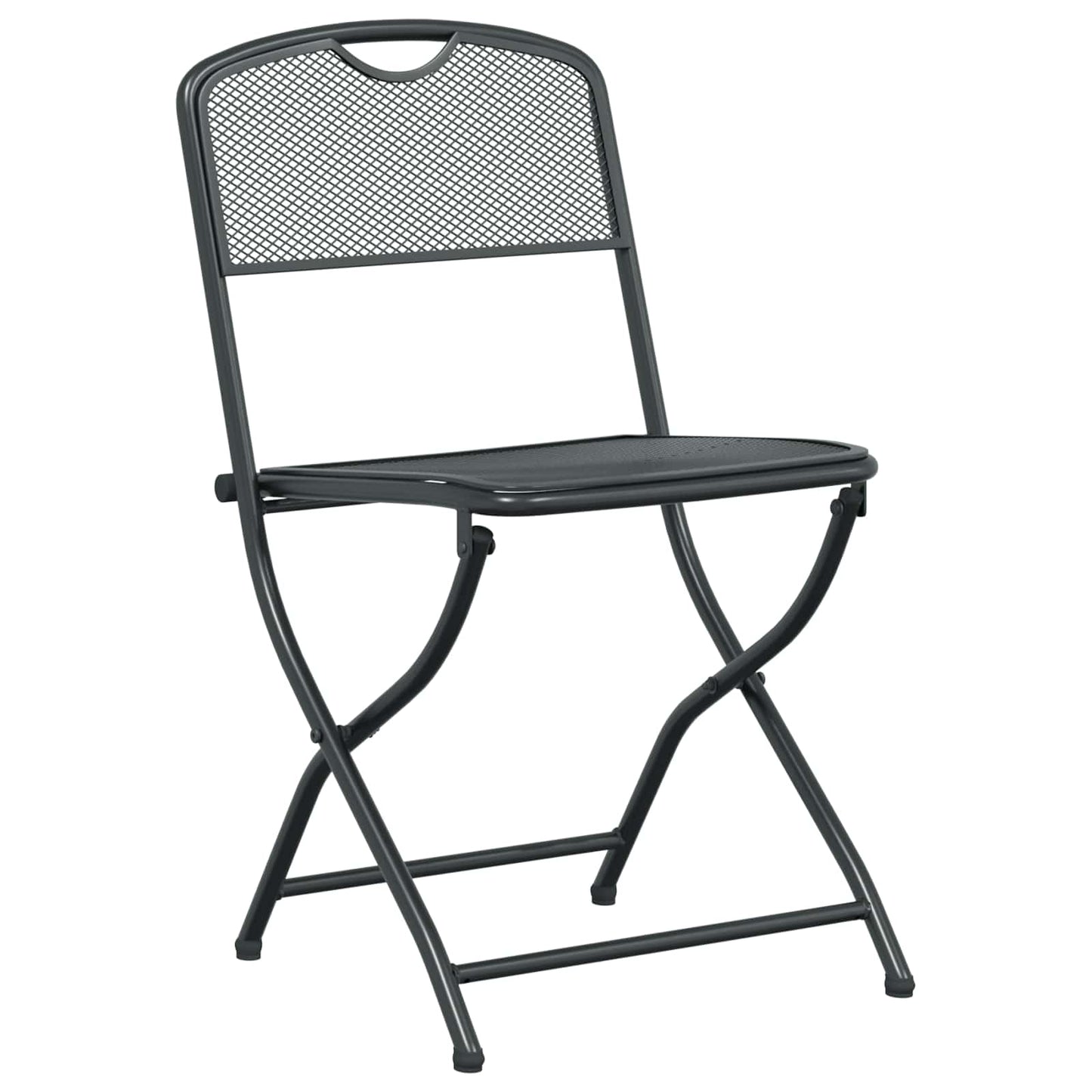 Garden Chairs Folding 2 pcs Anthracite 52.5 x 46 x 82 cm Iron