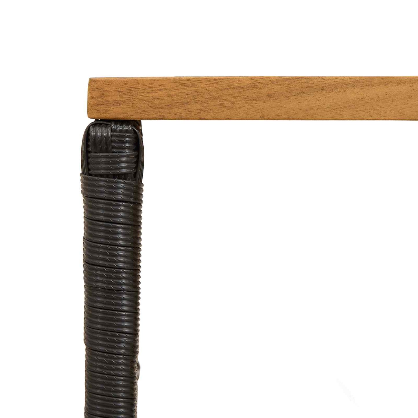 Outdoor Table Black 80 x 40 x 40 cm Steel and Poly Rattan