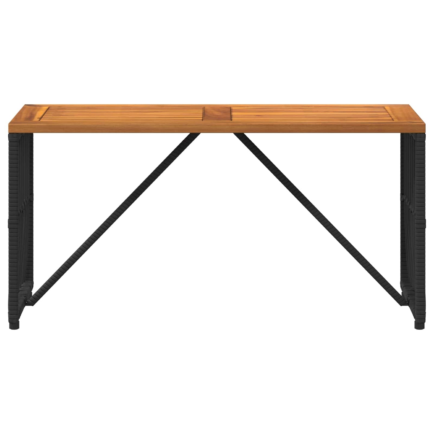 Outdoor Table Black 80 x 40 x 40 cm Steel and Poly Rattan