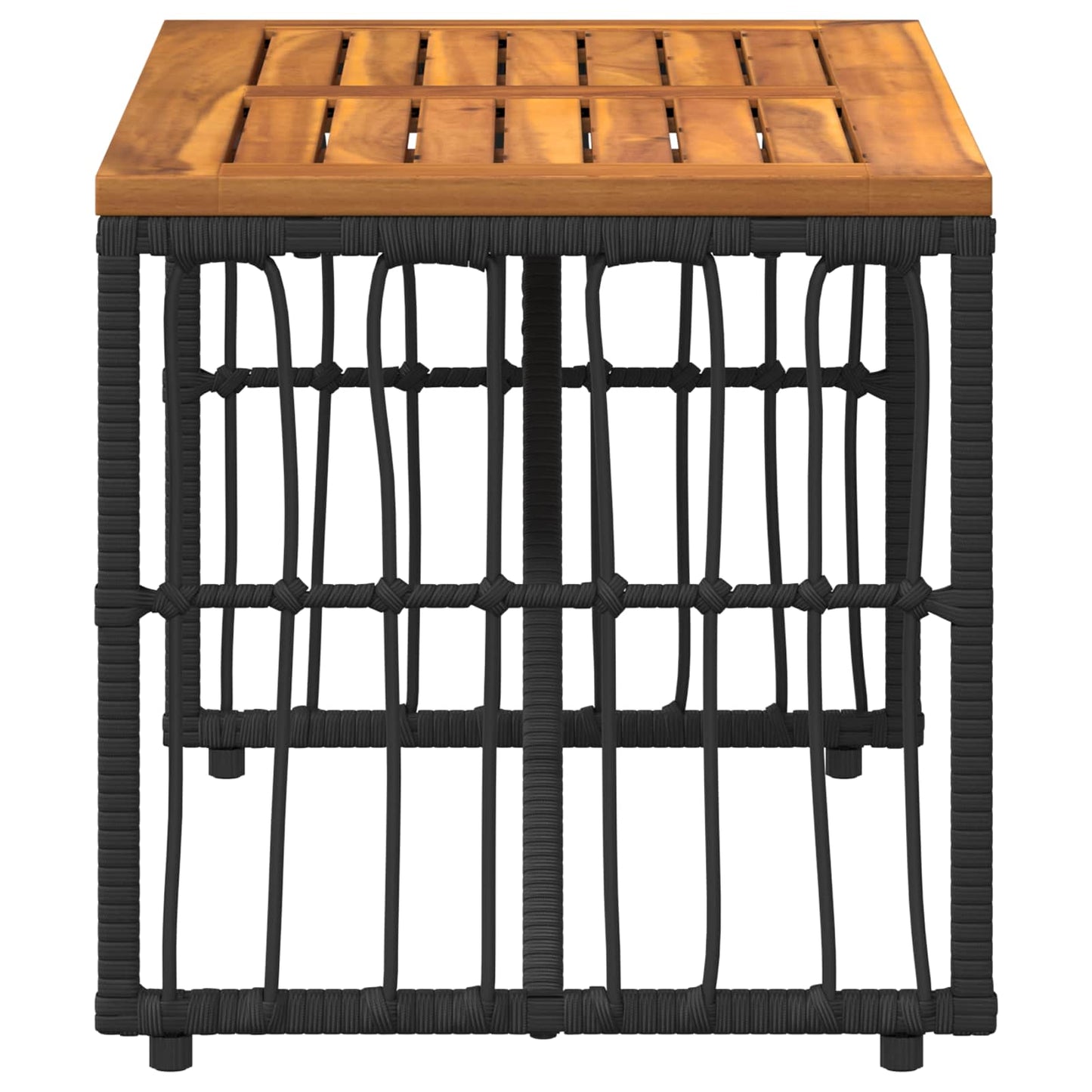 Outdoor Table Black 80 x 40 x 40 cm Steel and Poly Rattan