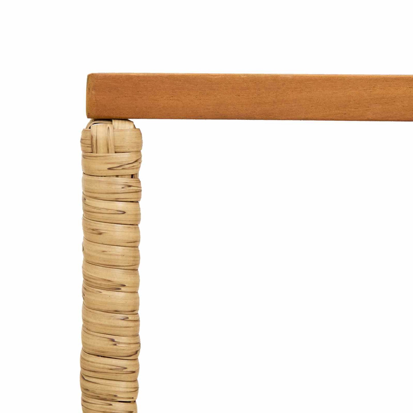 Outdoor Table Natural 80 x 40 x 40 cm Steel and Poly Rattan