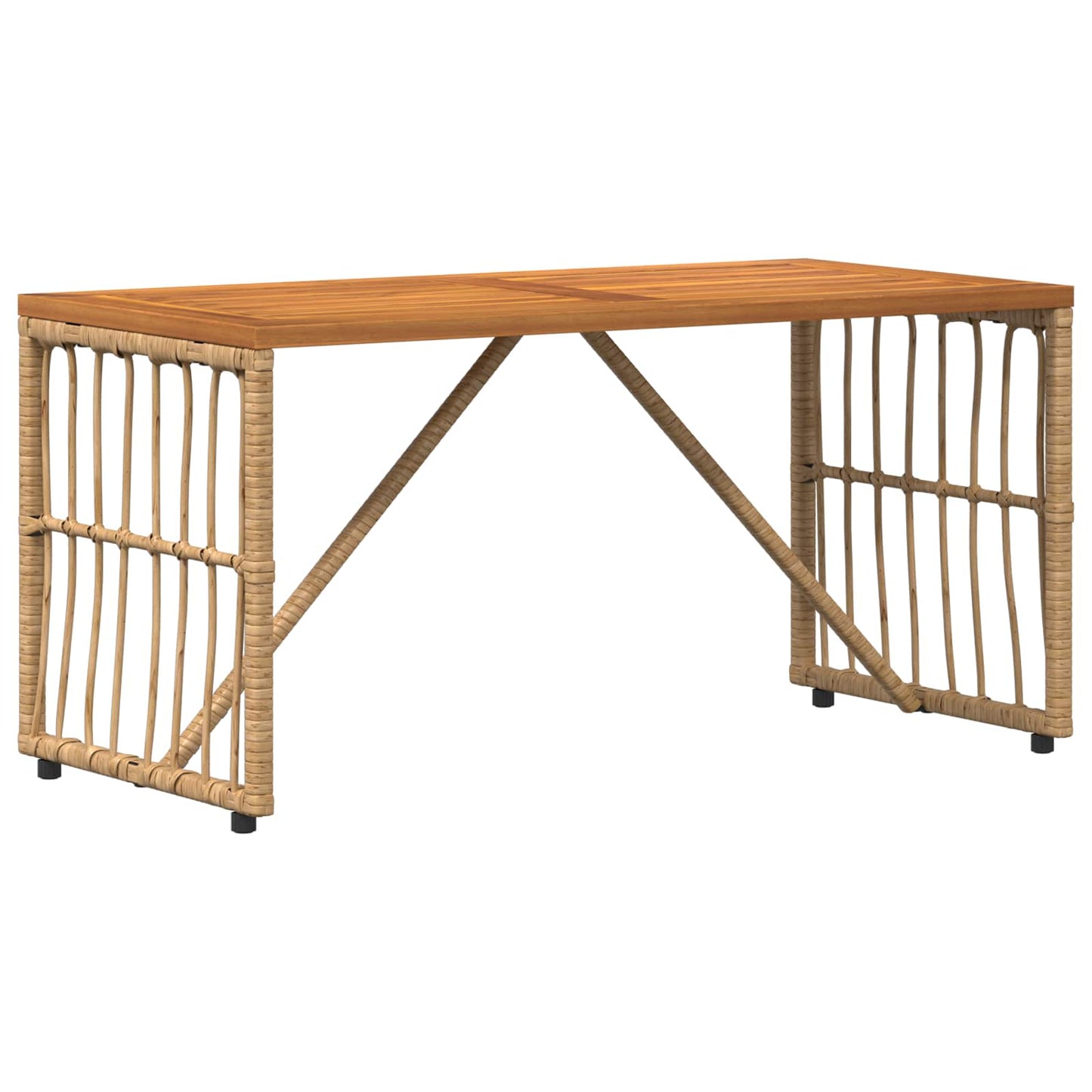 Outdoor Table Natural 80 x 40 x 40 cm Steel and Poly Rattan