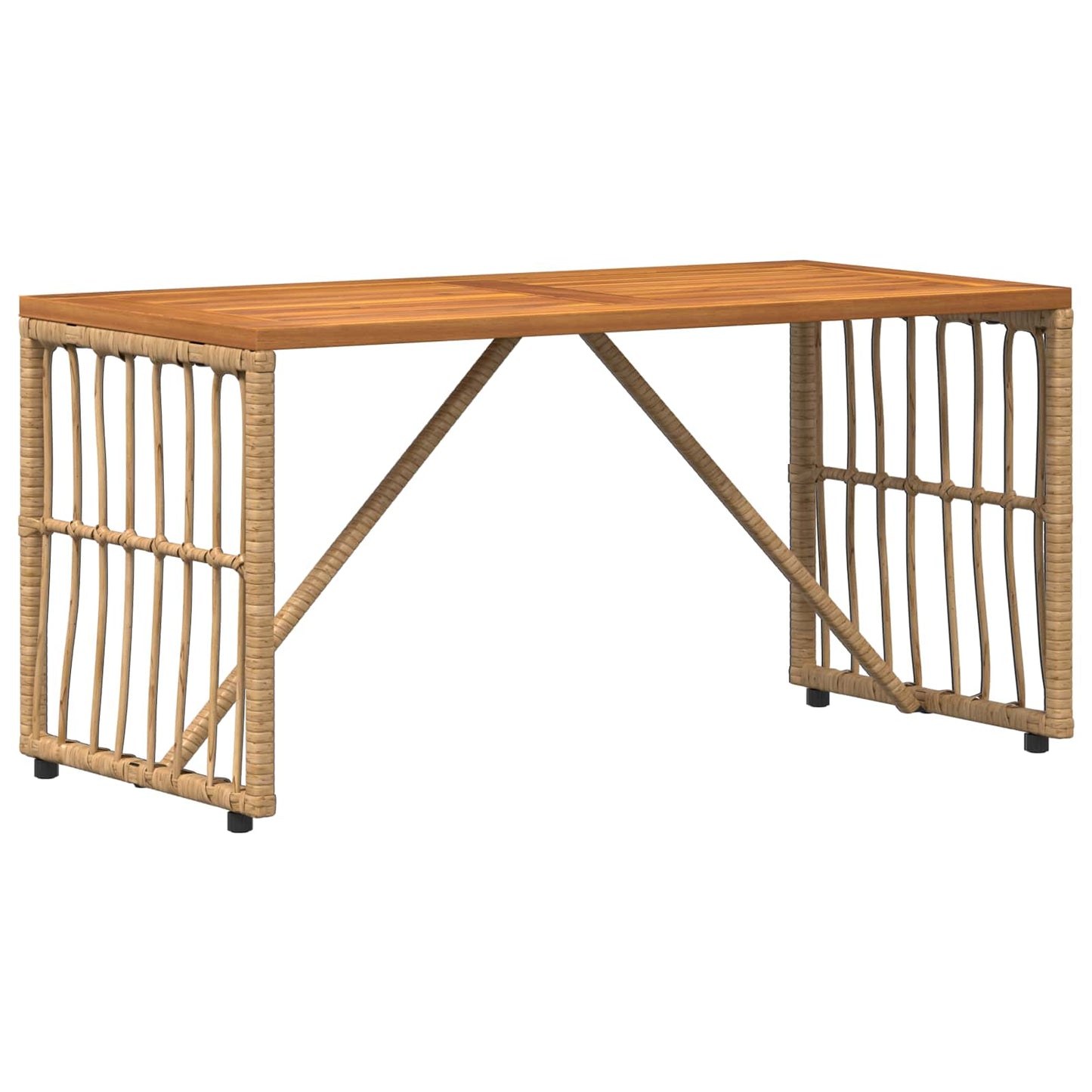 Outdoor Table Natural 80 x 40 x 40 cm Steel and Poly Rattan