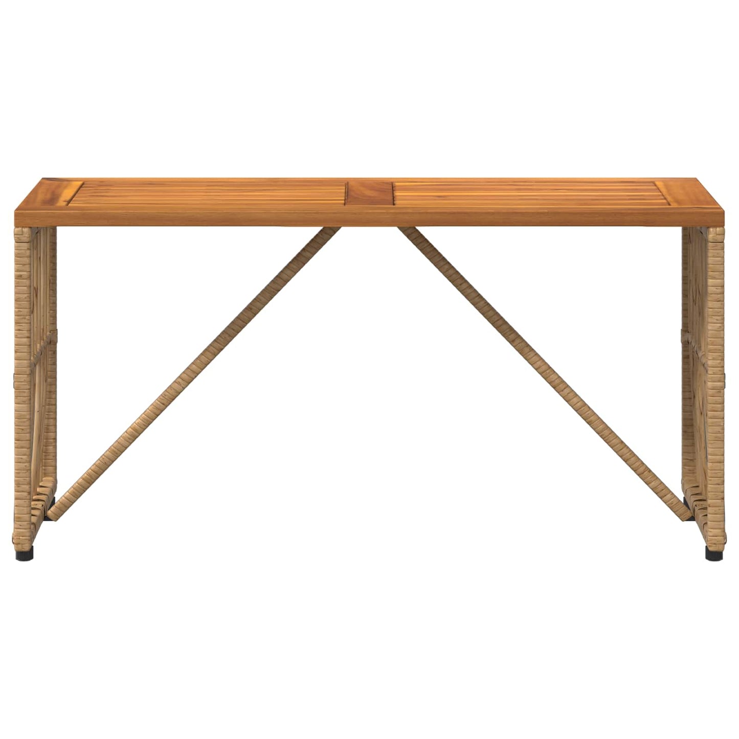 Outdoor Table Natural 80 x 40 x 40 cm Steel and Poly Rattan