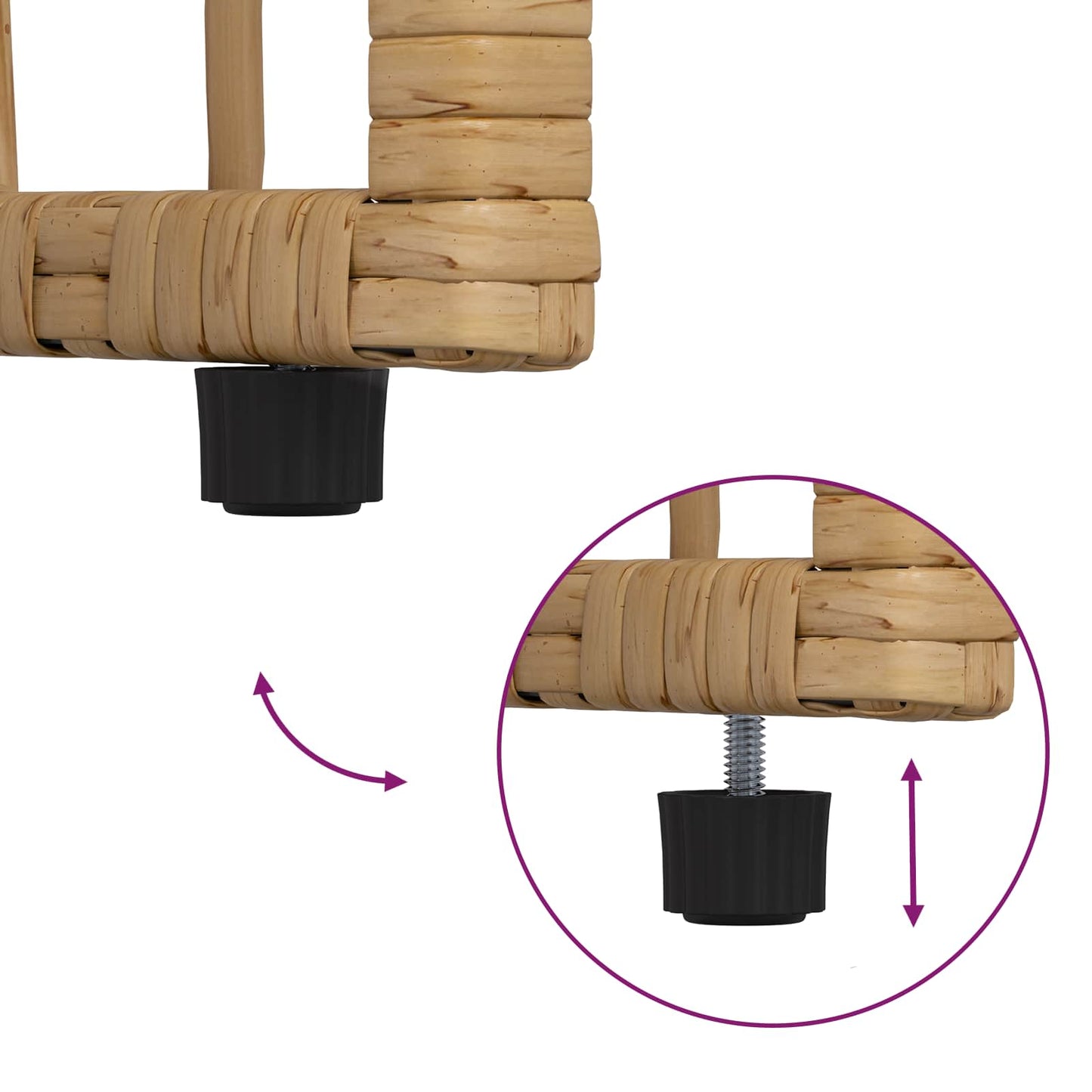 Outdoor Table Natural 80 x 40 x 40 cm Steel and Poly Rattan