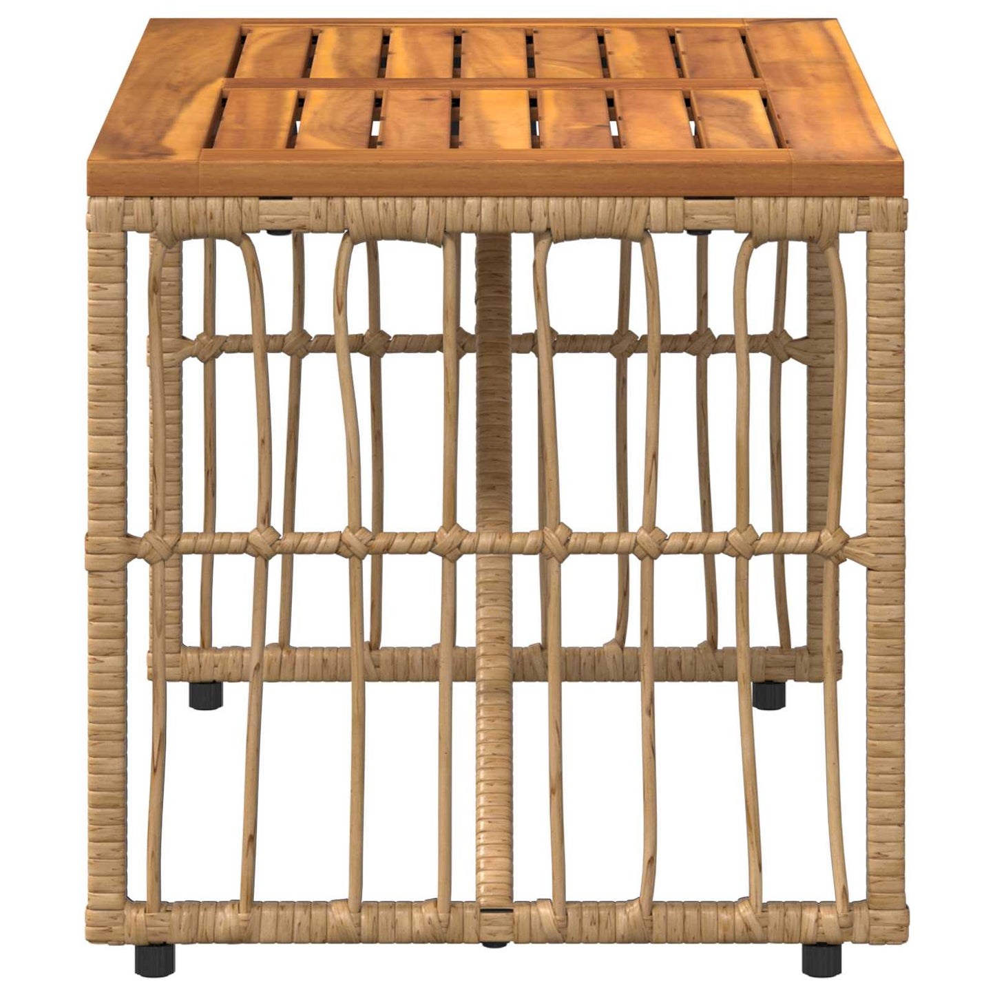 Outdoor Table Natural 80 x 40 x 40 cm Steel and Poly Rattan