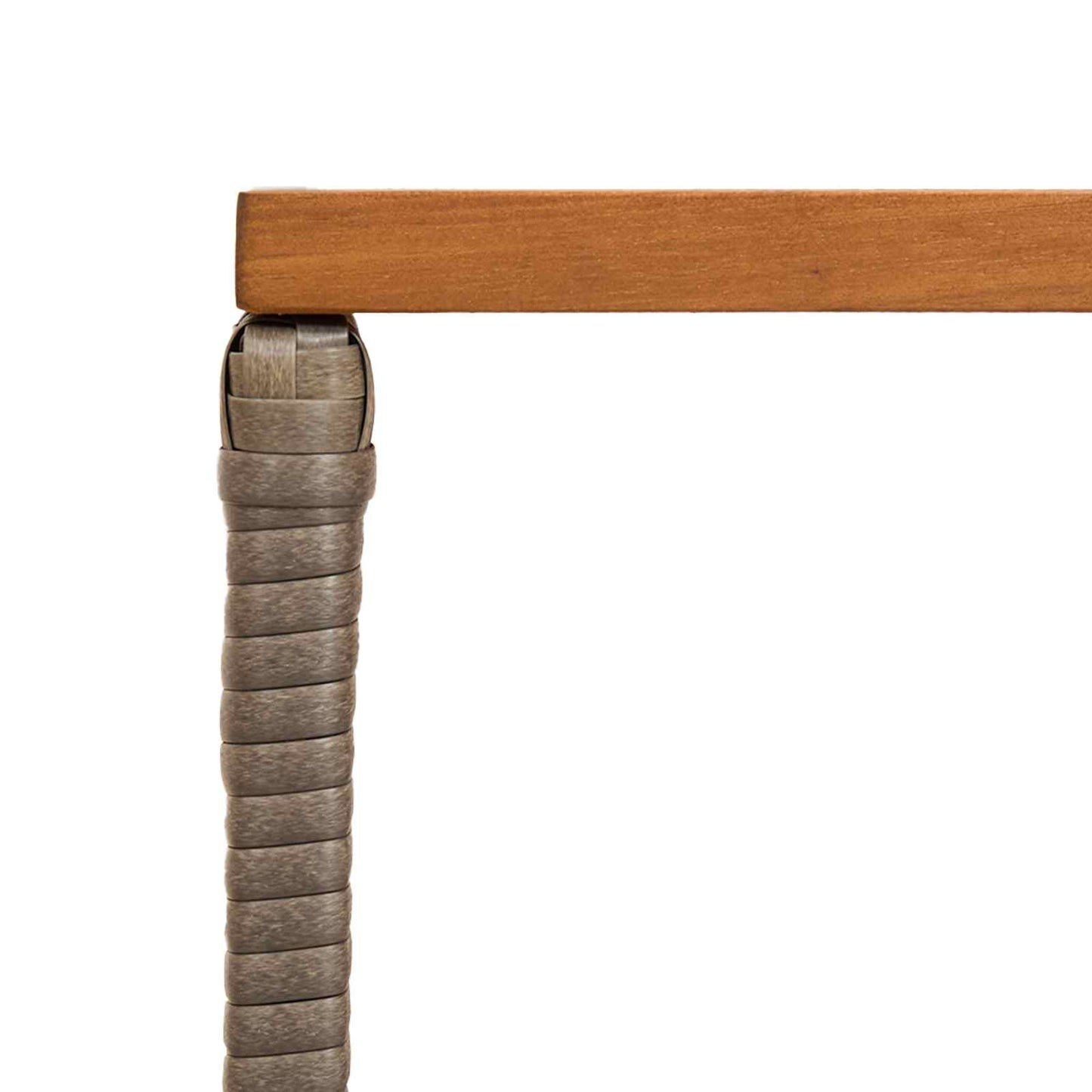 Outdoor Table Grey 80 x 40 x 40 cm Steel and Poly Rattan