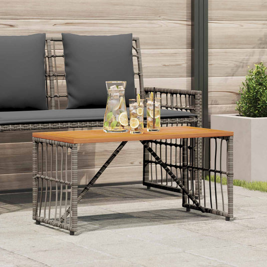 Outdoor Table Grey 80 x 40 x 40 cm Steel and Poly Rattan