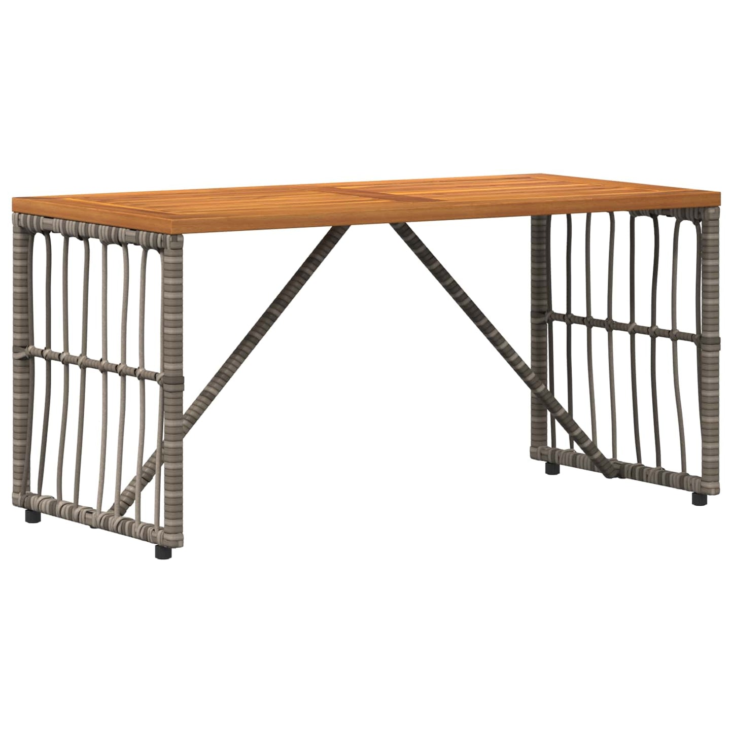 Outdoor Table Grey 80 x 40 x 40 cm Steel and Poly Rattan