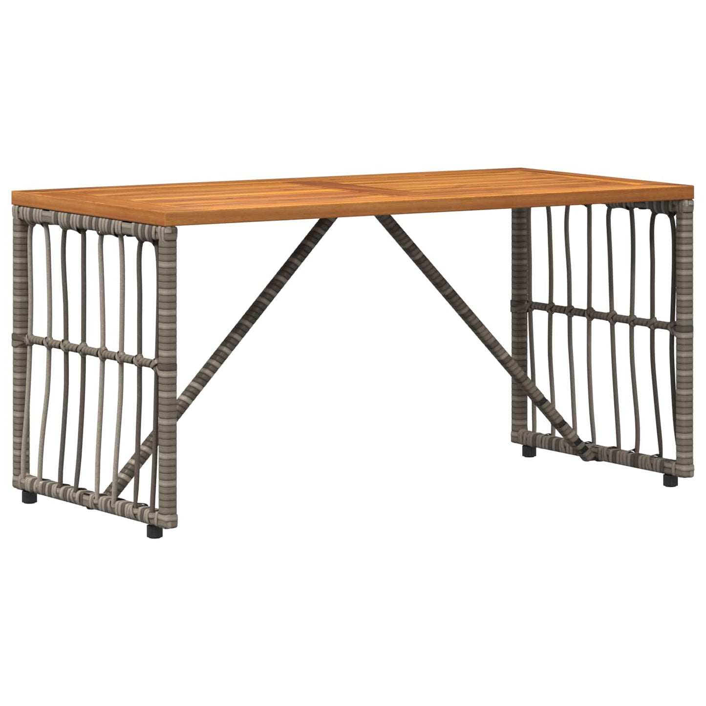Outdoor Table Grey 80 x 40 x 40 cm Steel and Poly Rattan