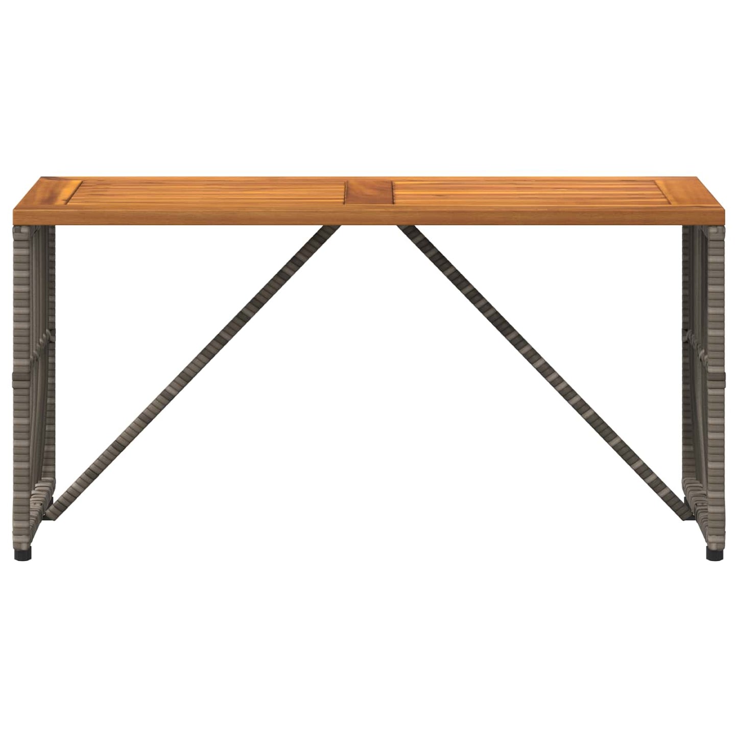 Outdoor Table Grey 80 x 40 x 40 cm Steel and Poly Rattan