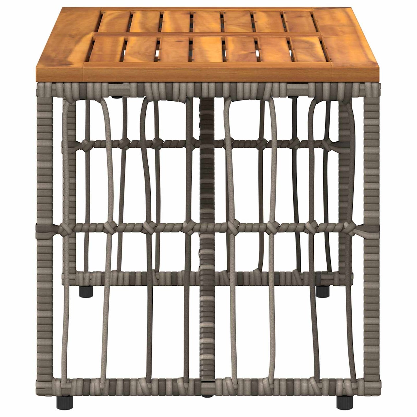 Outdoor Table Grey 80 x 40 x 40 cm Steel and Poly Rattan