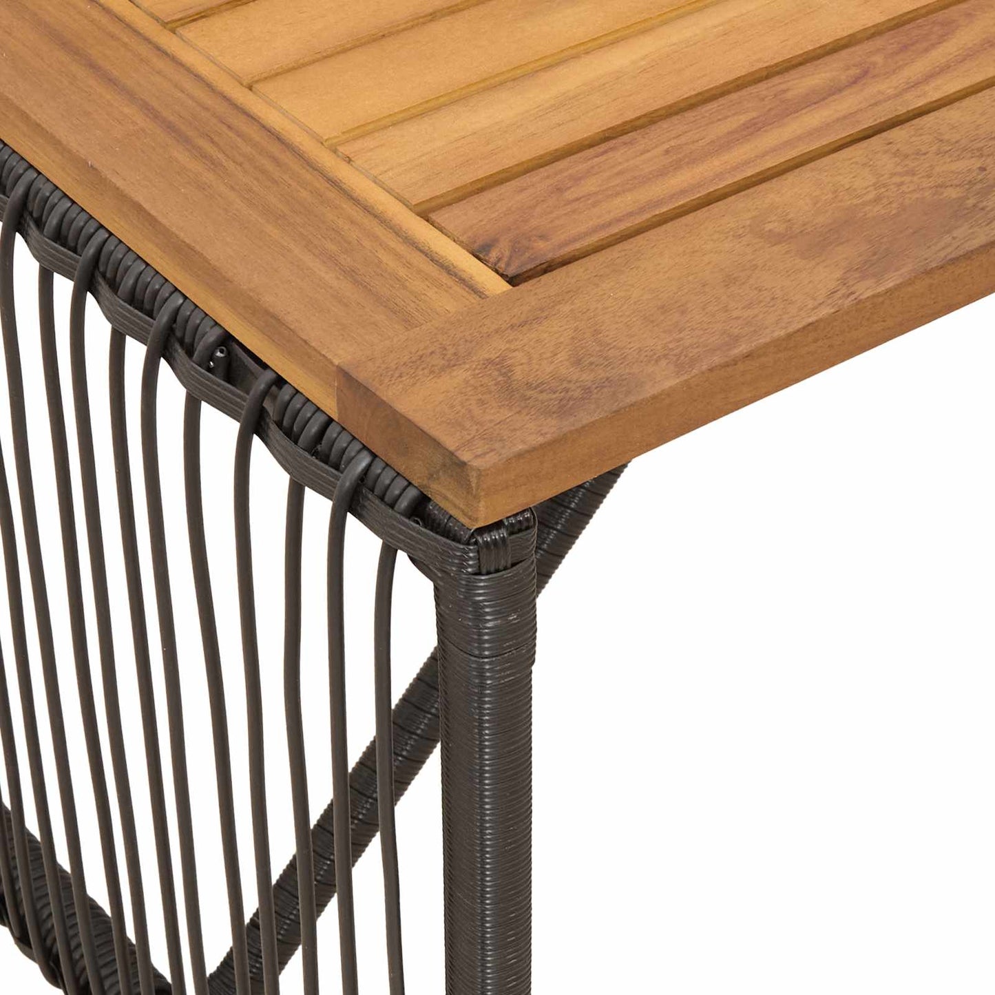 Outdoor Table Black and Brown 80 x 40 x 40 cm Poly Rattan