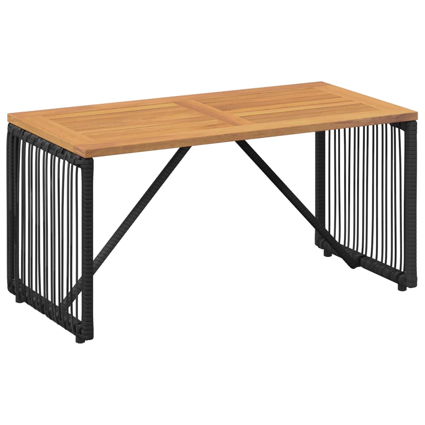 Outdoor Table Black and Brown 80 x 40 x 40 cm Poly Rattan