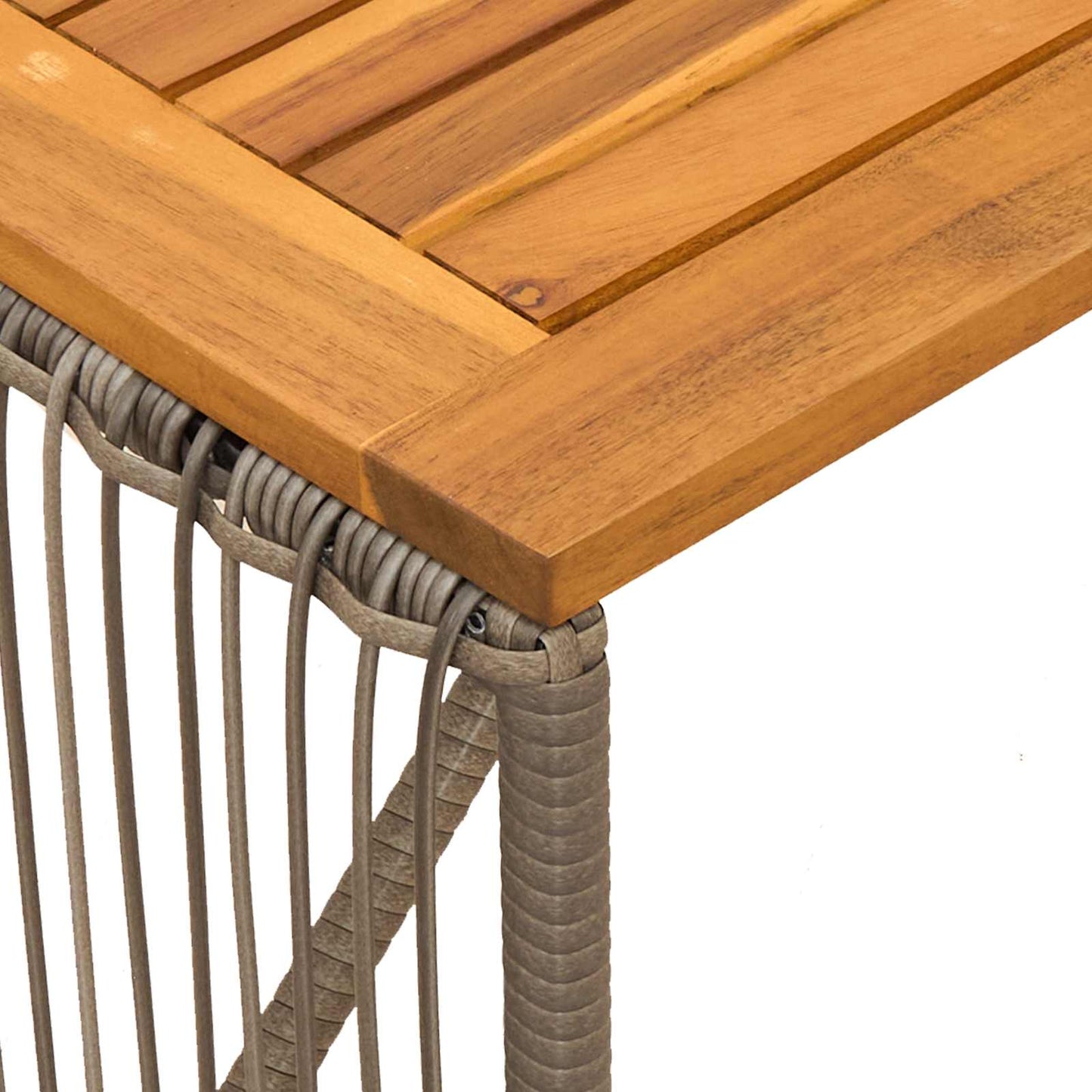 Outdoor Table Grey and Brown 80 x 40 x 40 cm Poly Rattan